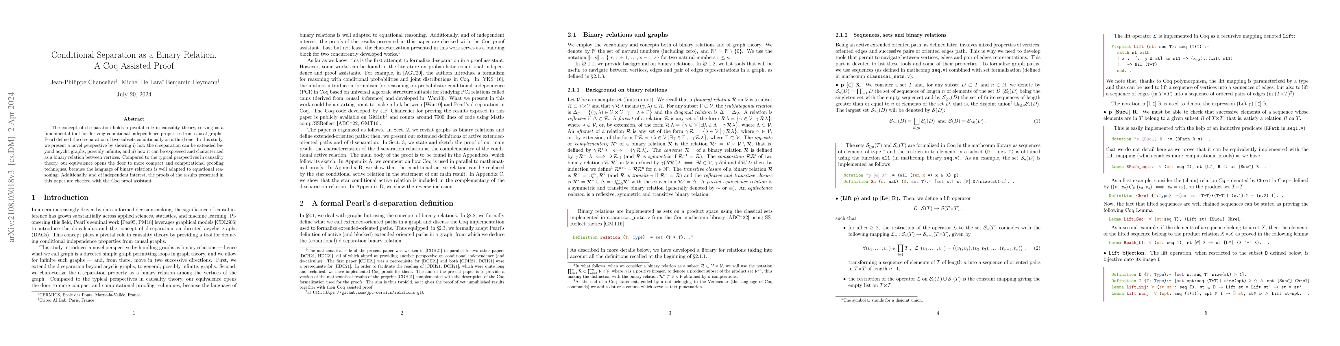 Thumbnail for Conditional Separation as a Binary Relation. A Coq Assisted Proof