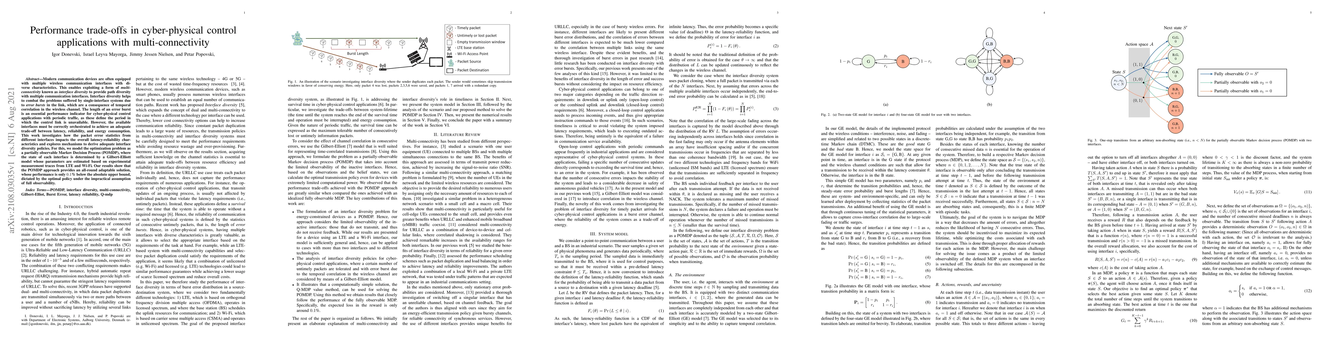 Thumbnail for Performance trade-offs in cyber-physical control applications with
  multi-connectivity