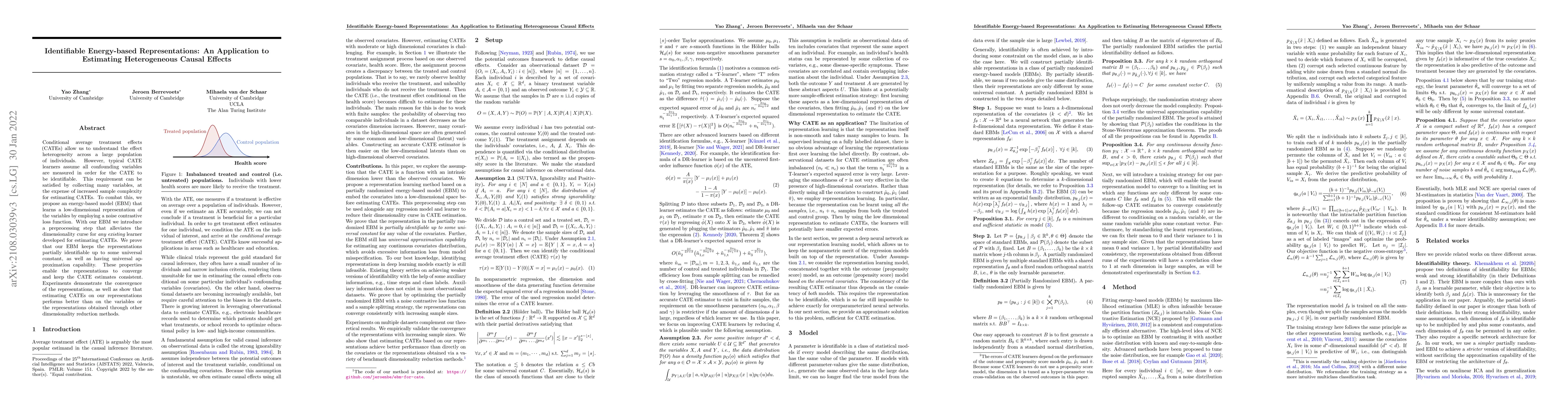 Thumbnail for Identifiable Energy-based Representations: An Application to Estimating
  Heterogeneous Causal Effects