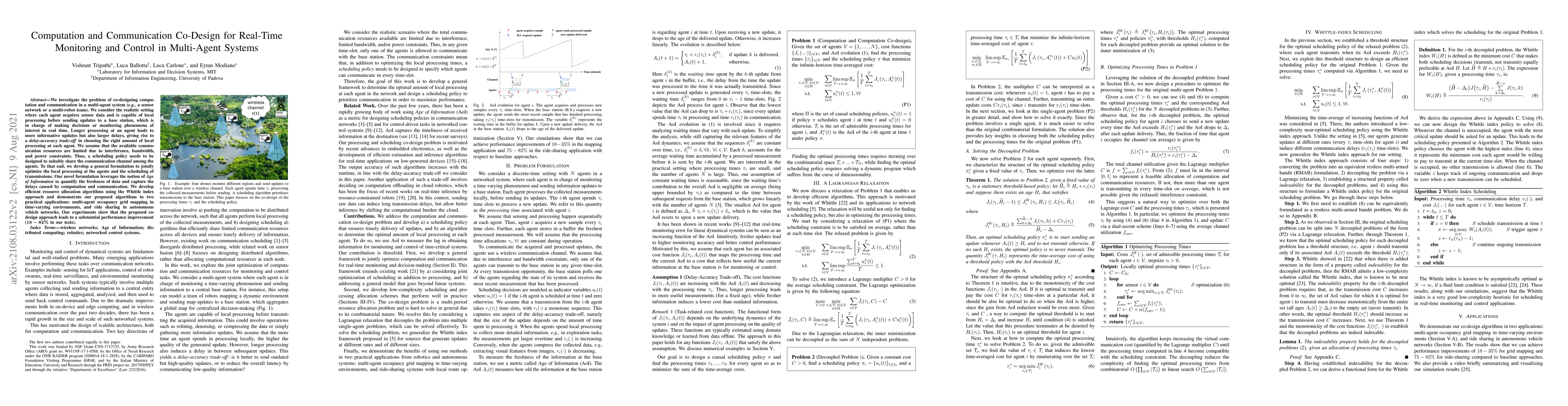 Thumbnail for Computation and Communication Co-Design for Real-Time Monitoring and
  Control in Multi-Agent Systems