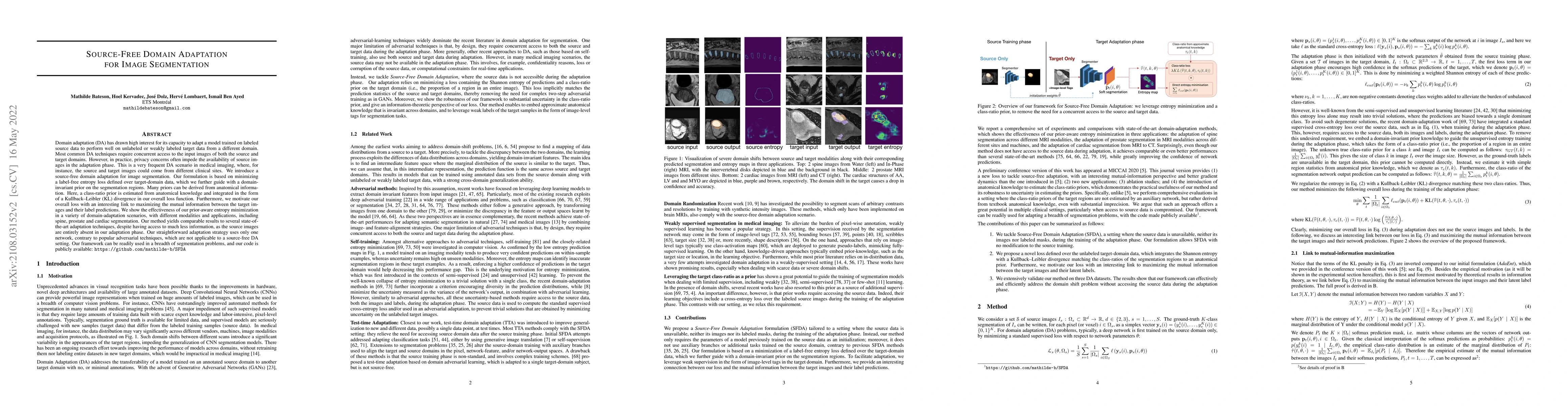 Thumbnail for Source-Free Domain Adaptation for Image Segmentation