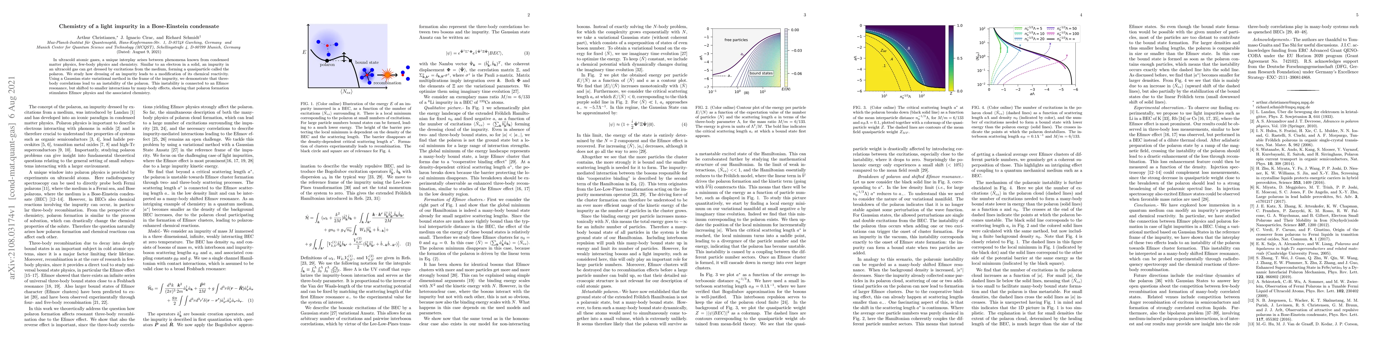 Thumbnail for Chemistry of a light impurity in a Bose-Einstein condensate