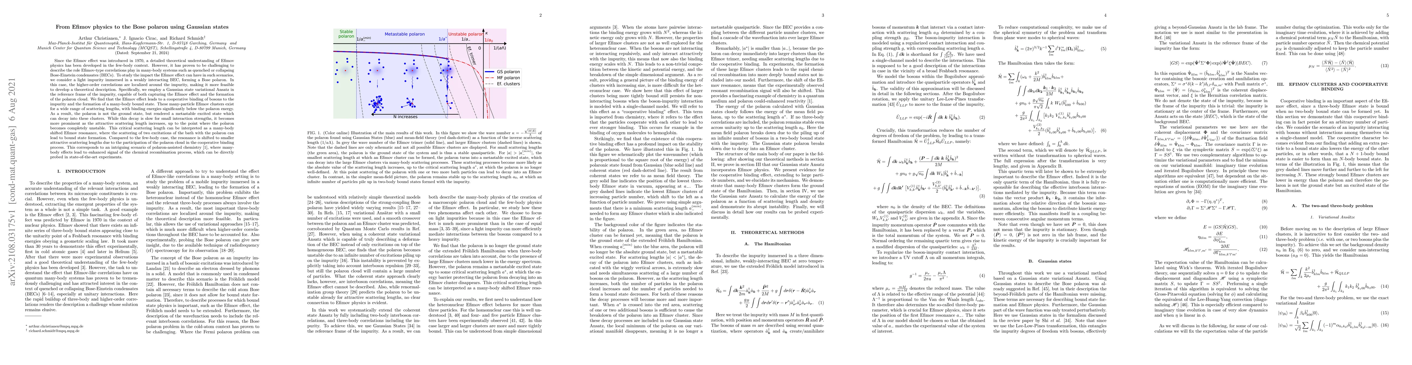 Thumbnail for From Efimov Physics to the Bose Polaron using Gaussian States