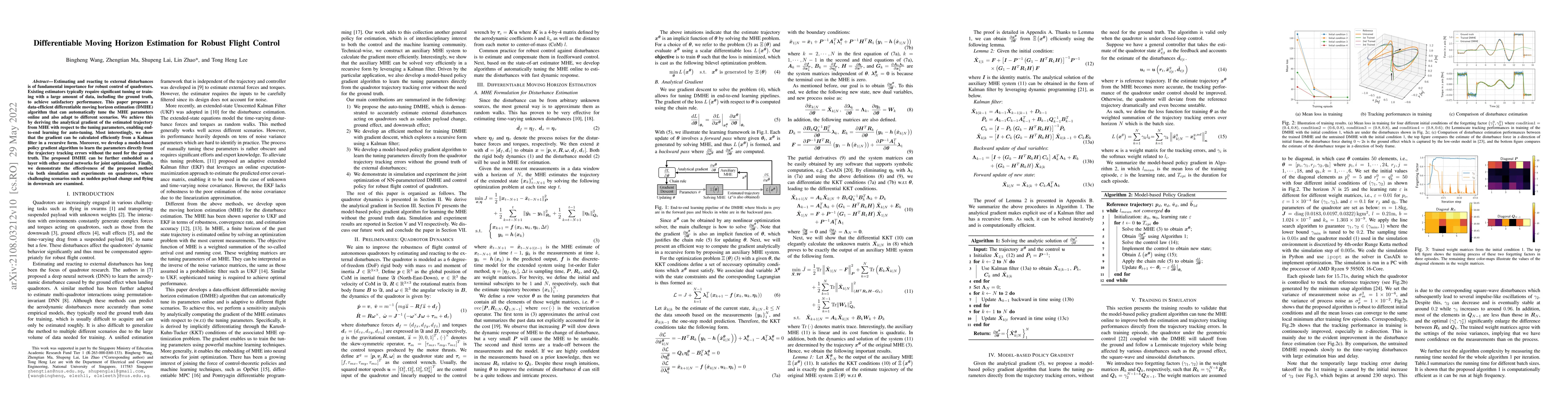 Thumbnail for Differentiable Moving Horizon Estimation for Robust Flight Control