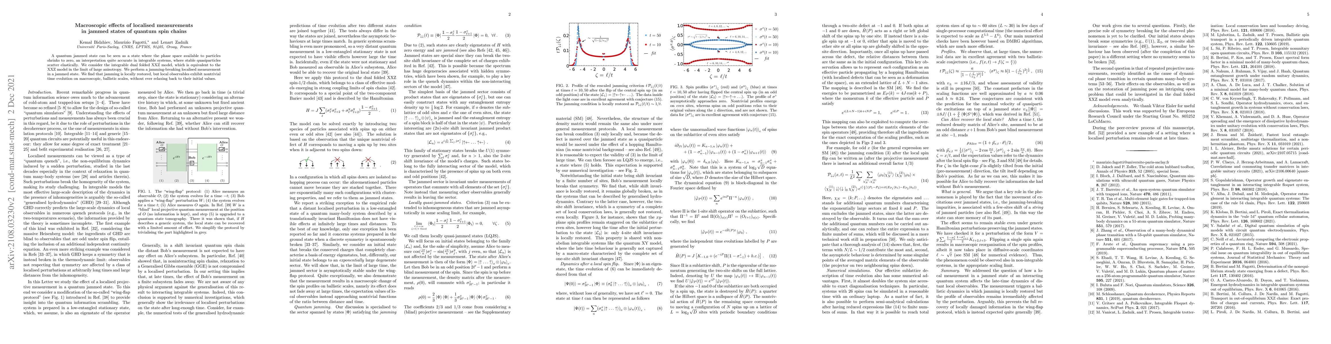 Thumbnail for Macroscopic effects of localised measurements in jammed states of
  quantum spin chains