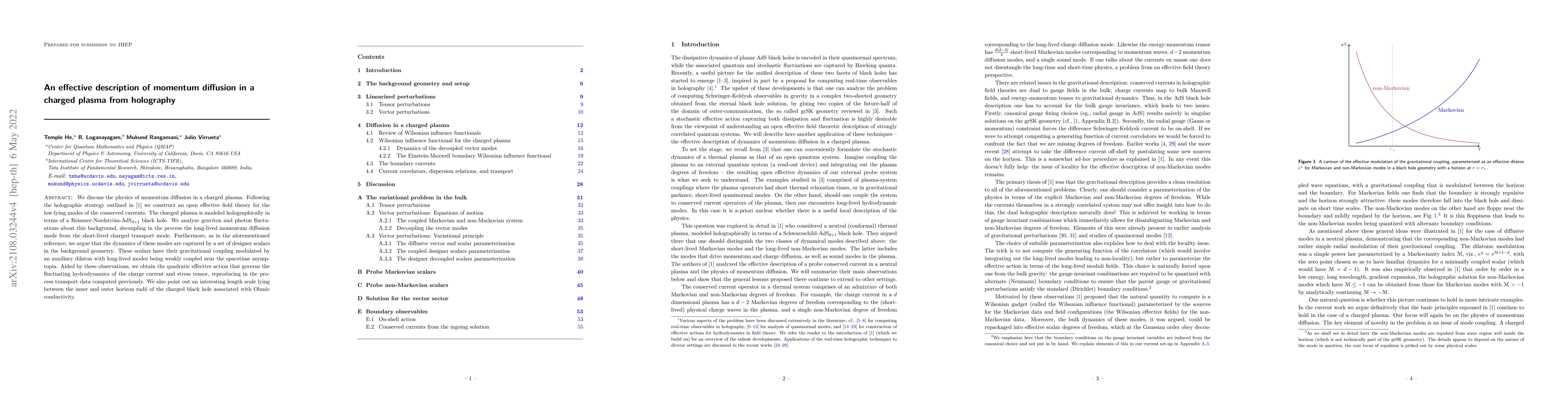 Thumbnail for An effective description of momentum diffusion in a charged plasma from
  holography