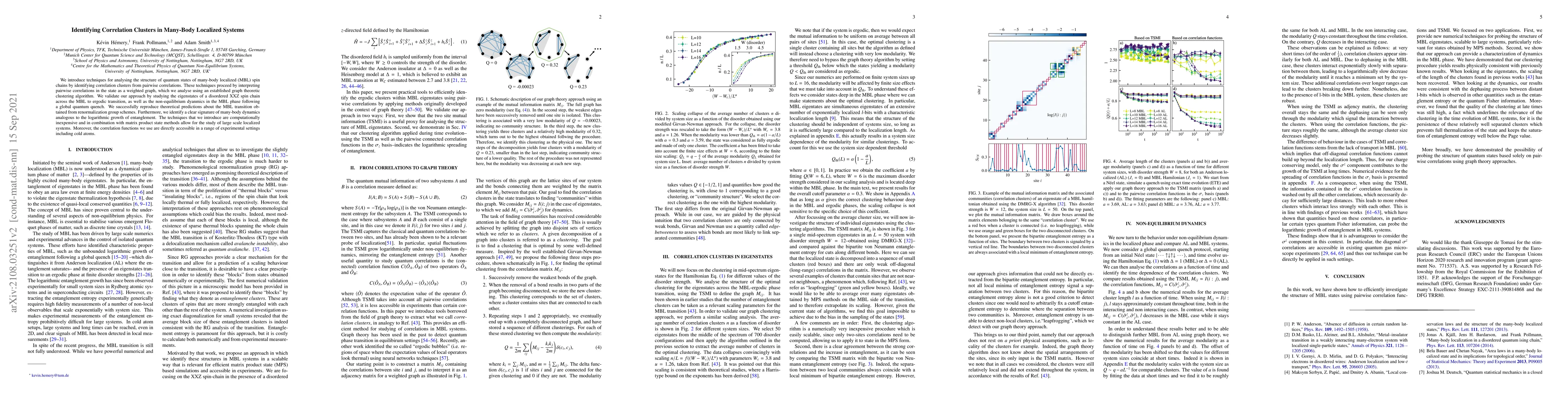Thumbnail for Identifying Correlation Clusters in Many-Body Localized Systems