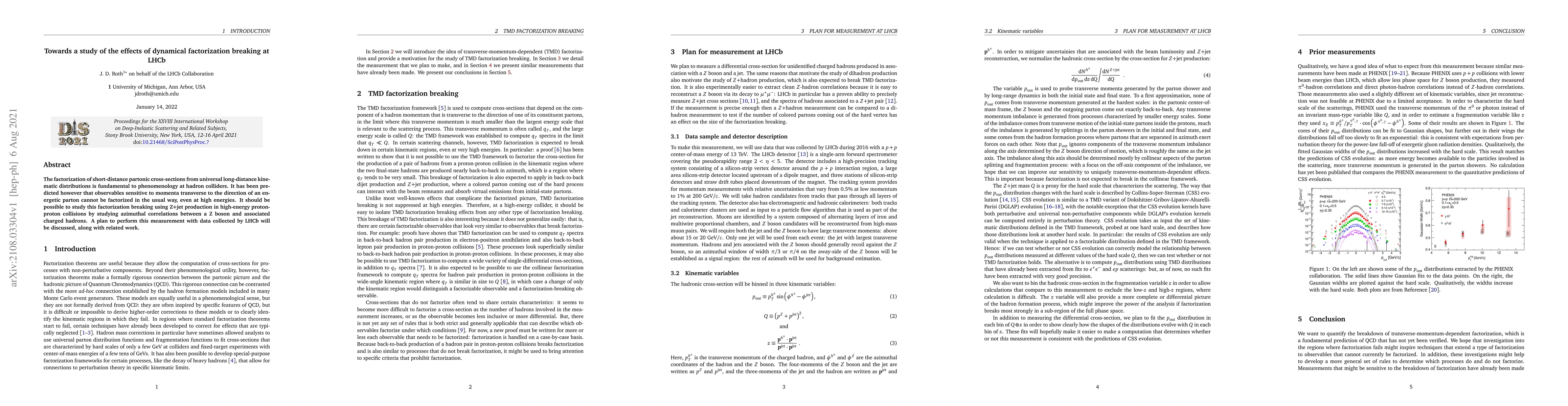 Thumbnail for Towards a study of the effects of dynamical factorization breaking at
  LHCb