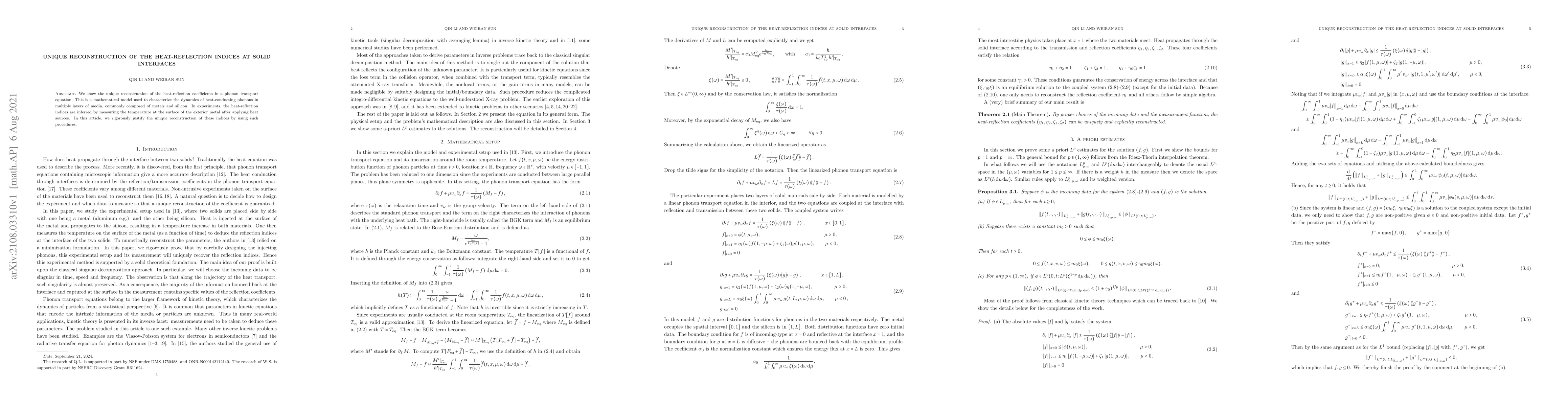 Thumbnail for Unique Reconstruction of the Heat-Reflection Indices at Solid Interfaces