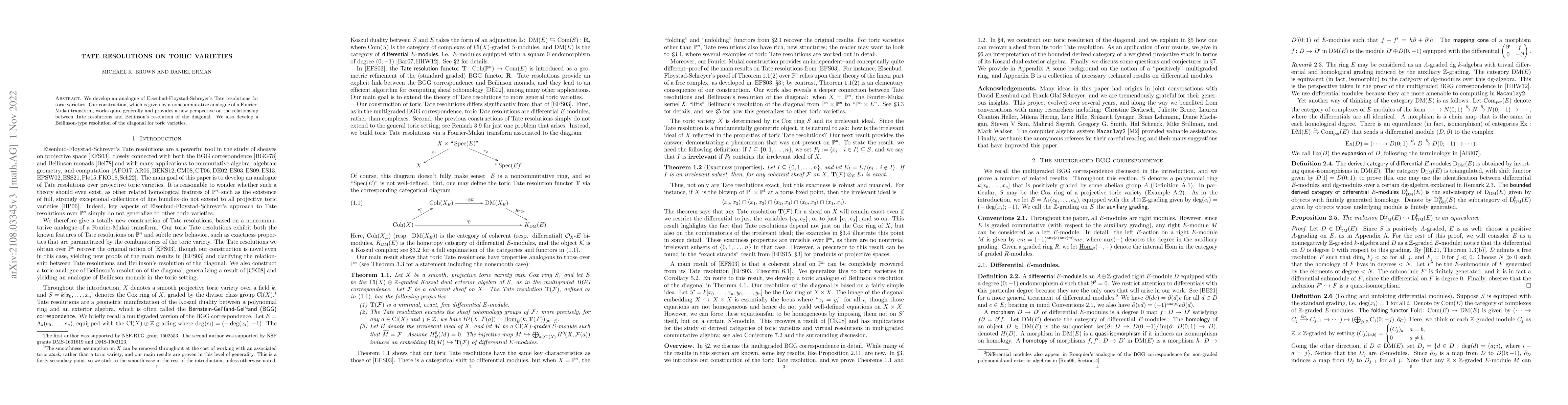 Thumbnail for Tate resolutions on toric varieties
