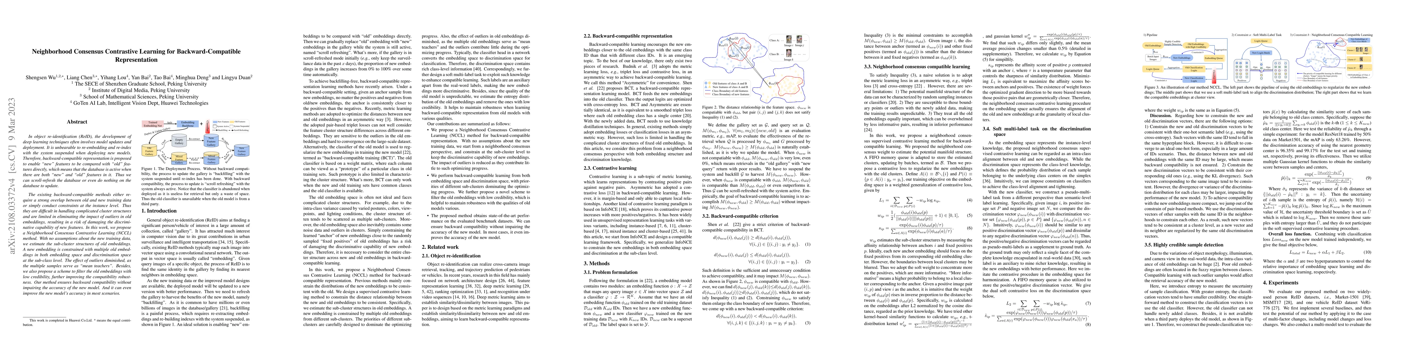 Thumbnail for Neighborhood Consensus Contrastive Learning for Backward-Compatible
  Representation