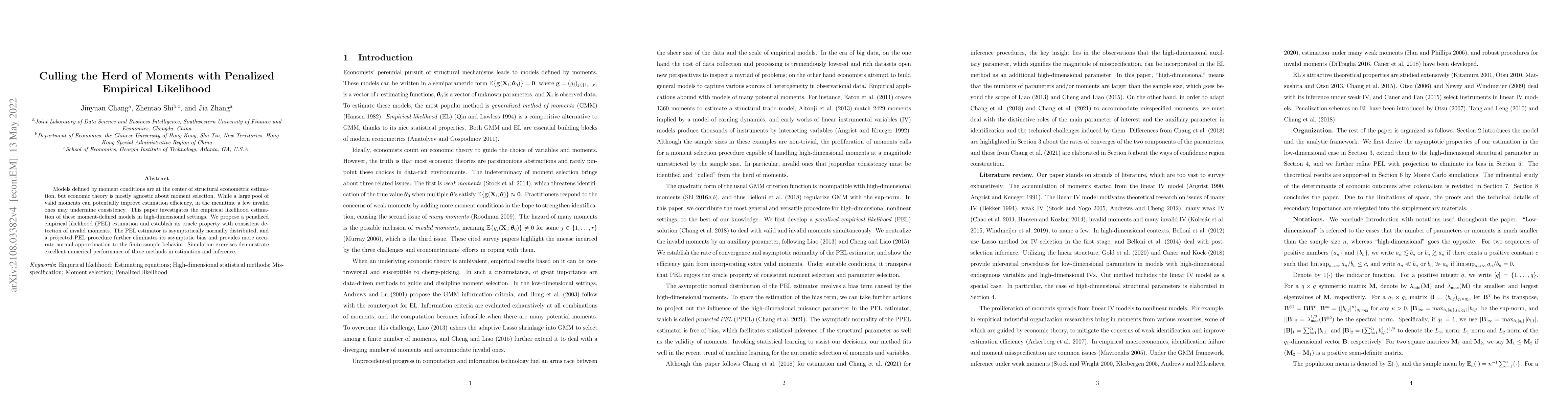 Thumbnail for Culling the herd of moments with penalized empirical likelihood