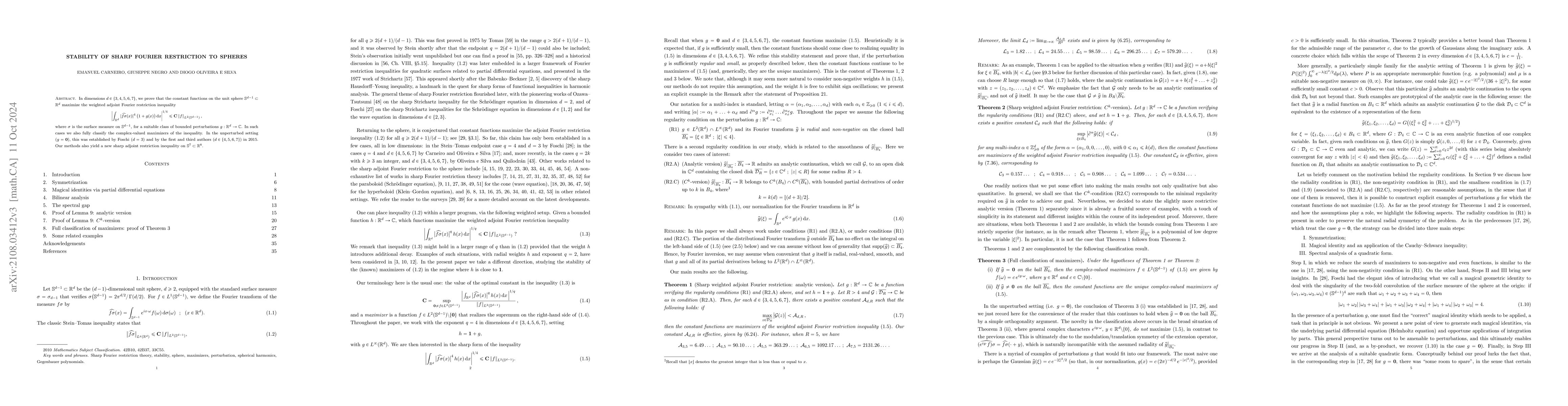 Thumbnail for Stability of sharp Fourier restriction to spheres