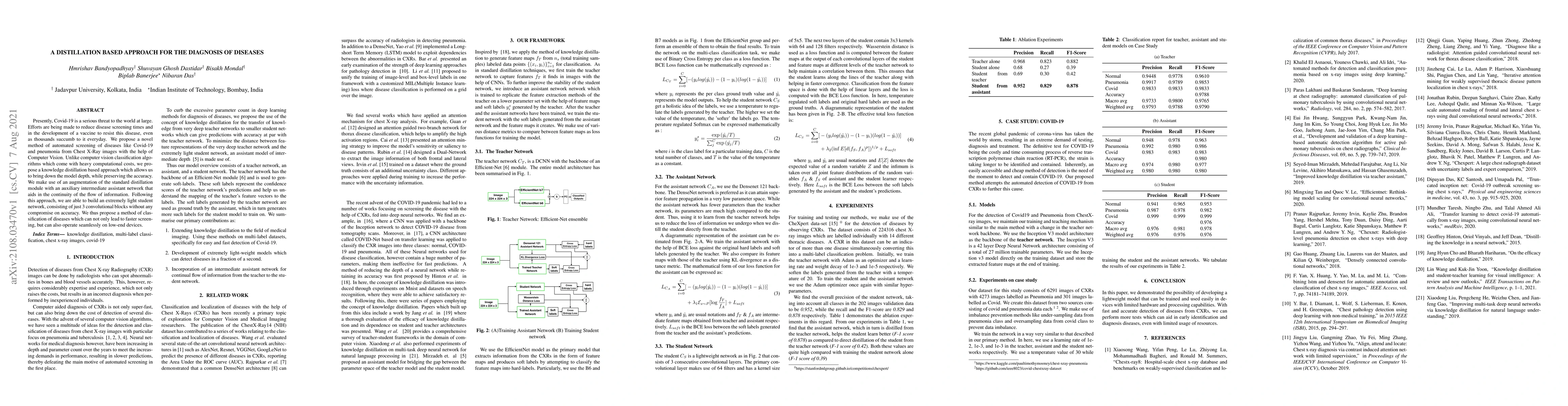 Thumbnail for A distillation based approach for the diagnosis of diseases
