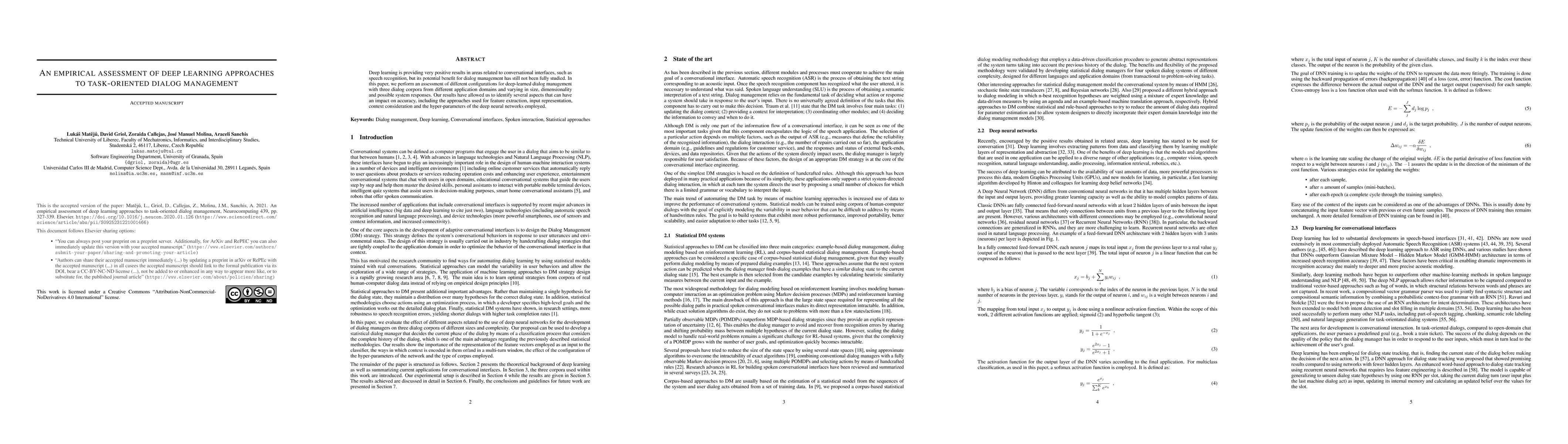 Thumbnail for An empirical assessment of deep learning approaches to task-oriented
  dialog management