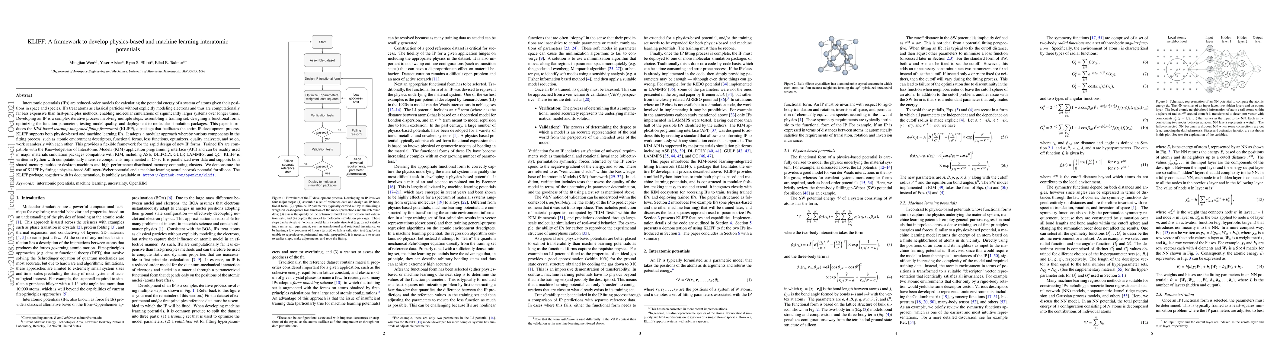 Thumbnail for KLIFF: A framework to develop physics-based and machine learning
  interatomic potentials