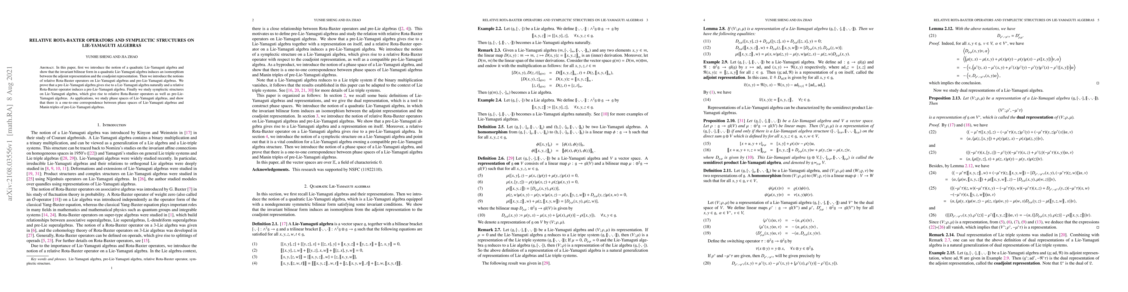 Thumbnail for Relative Rota-Baxter operators and symplectic structures on Lie-Yamaguti
  algebras
