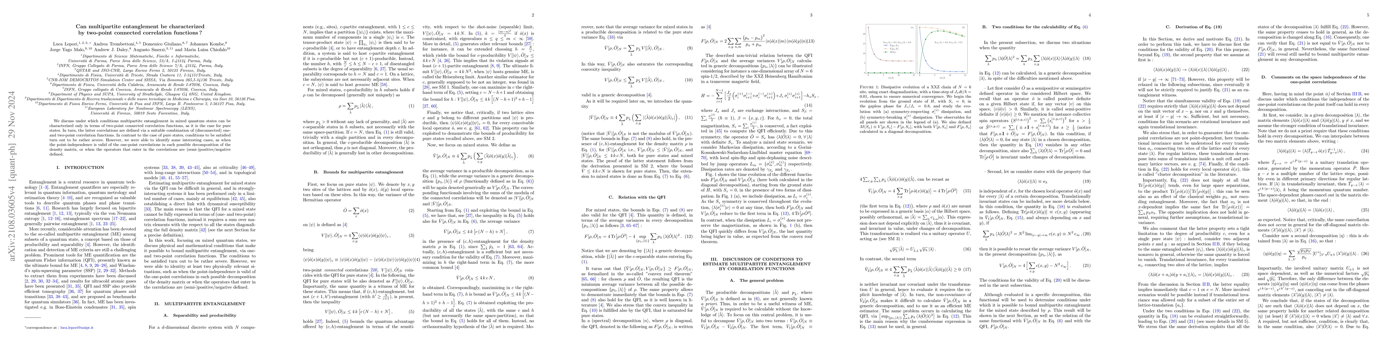 Thumbnail for Can multipartite entanglement be characterized by two-point connected
  correlation functions ?