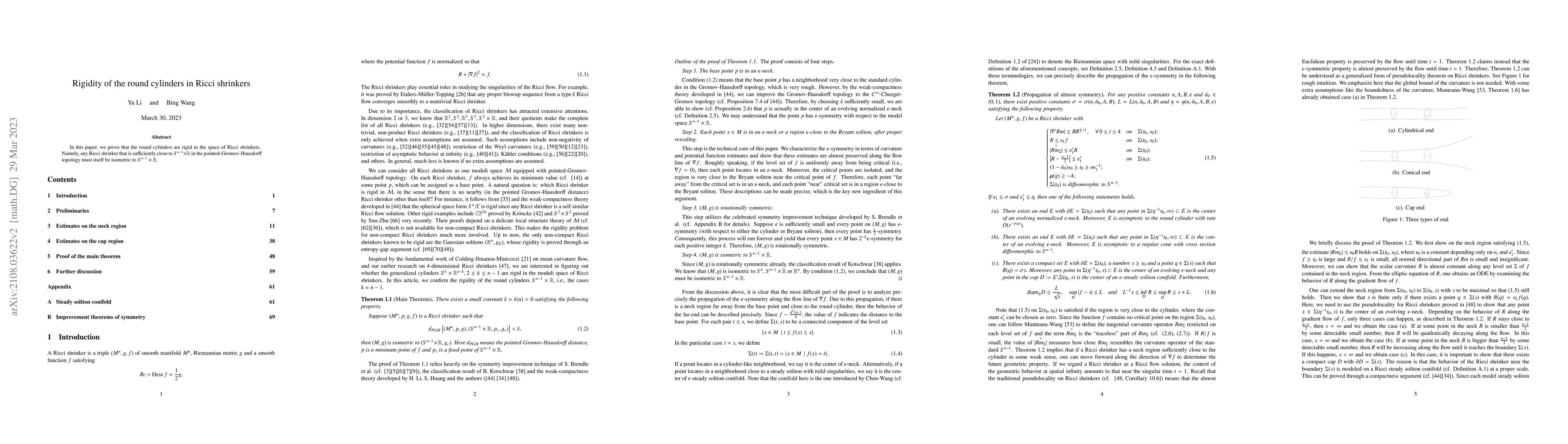 Thumbnail for Rigidity of the round cylinders in Ricci shrinkers