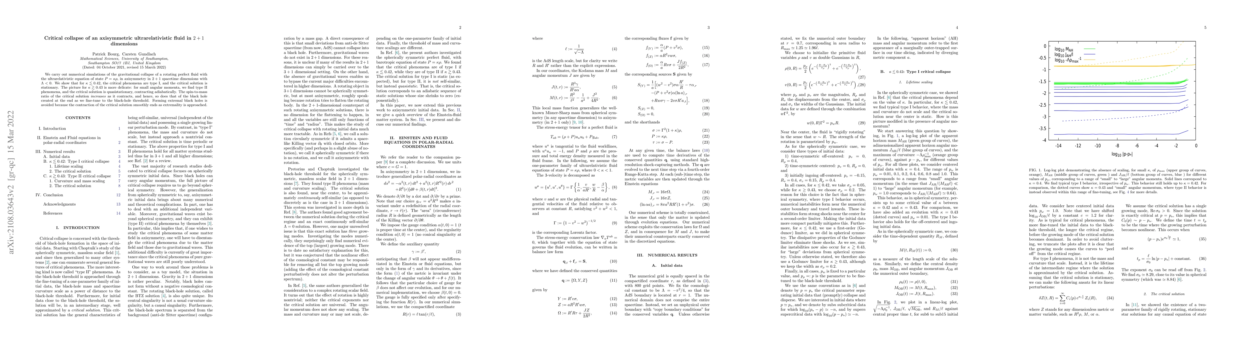 Thumbnail for Critical collapse of an axisymmetric ultrarelativistic fluid in $2+1$
  dimensions