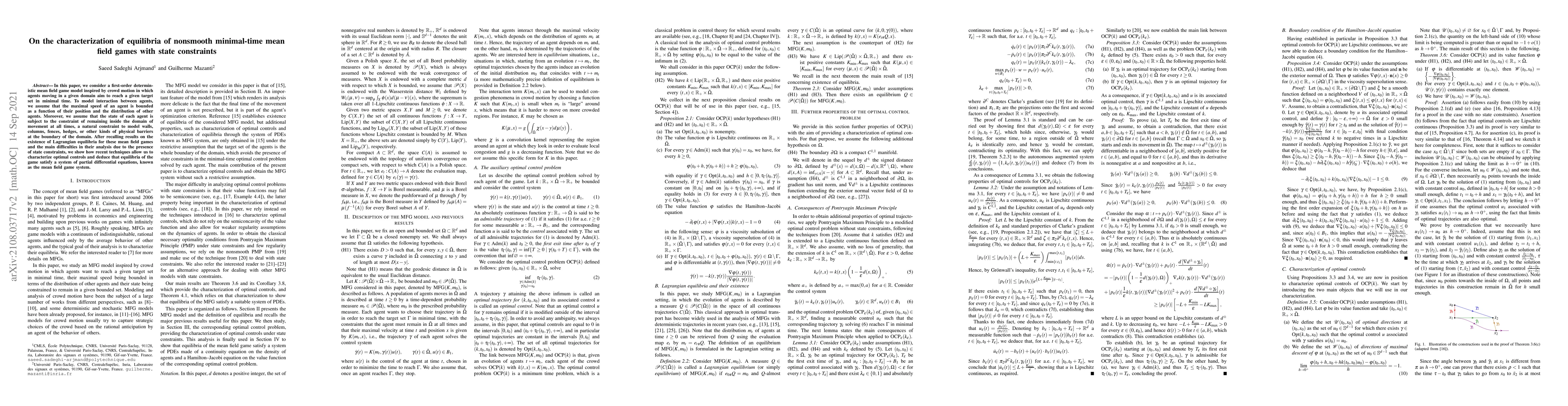 Thumbnail for On the characterization of equilibria of nonsmooth minimal-time mean
  field games with state constraints