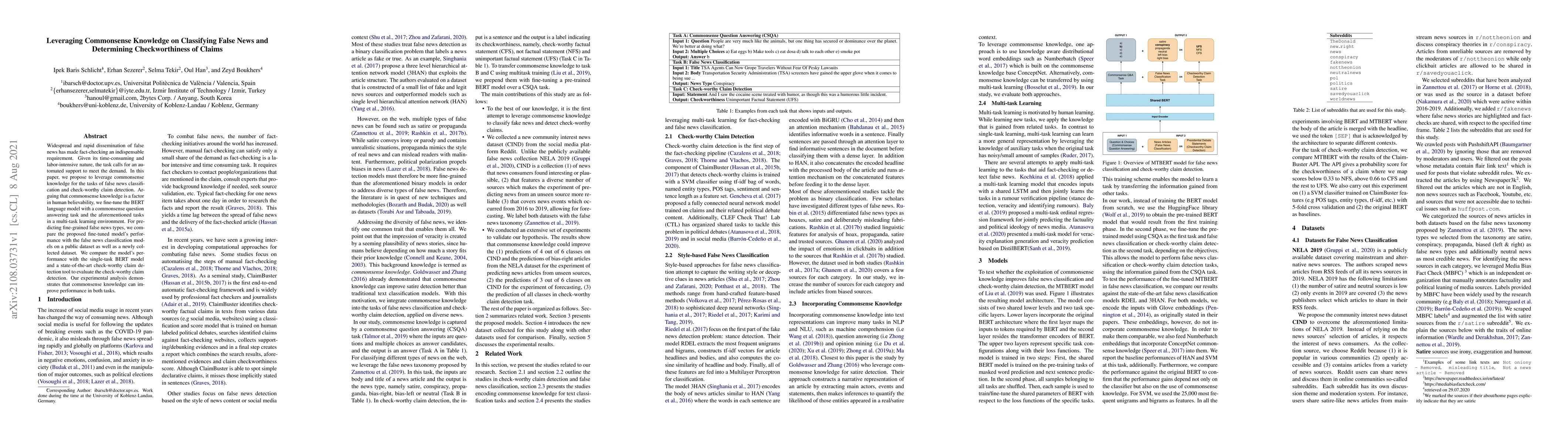 Thumbnail for Leveraging Commonsense Knowledge on Classifying False News and
  Determining Checkworthiness of Claims