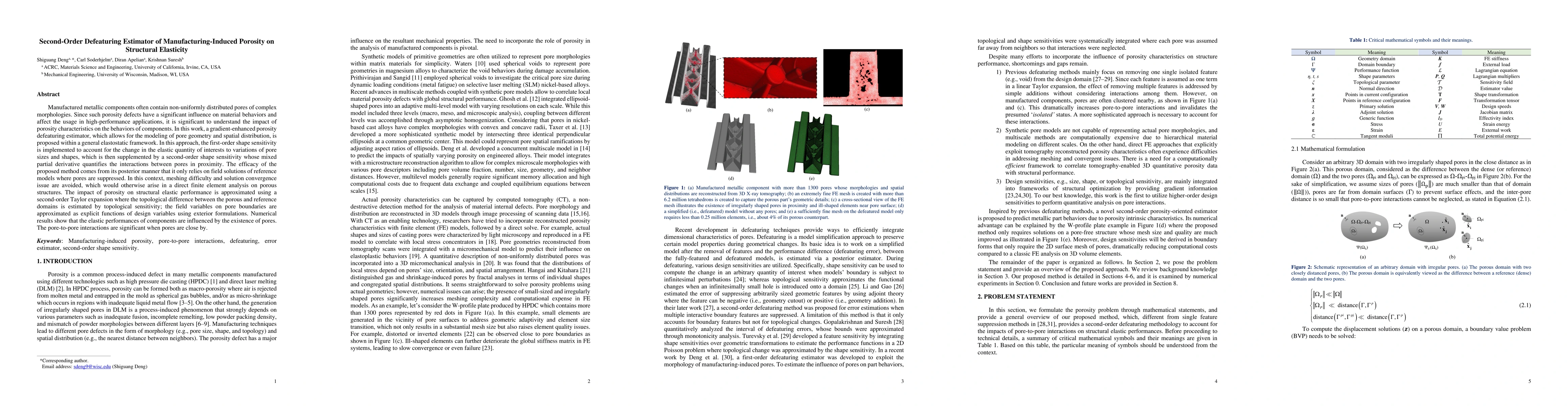 Thumbnail for Second-Order Defeaturing Estimator of Manufacturing-Induced Porosity on
  Structural Elasticity