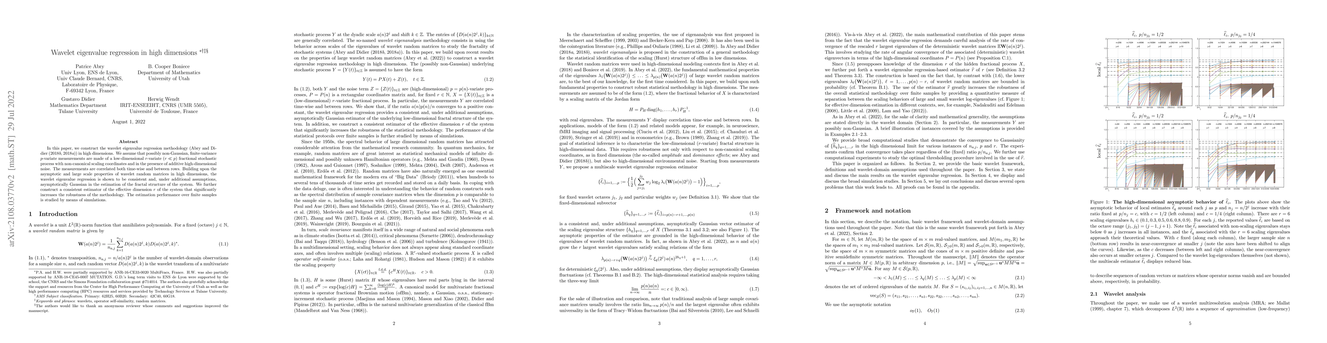 Thumbnail for Wavelet eigenvalue regression in high dimensions