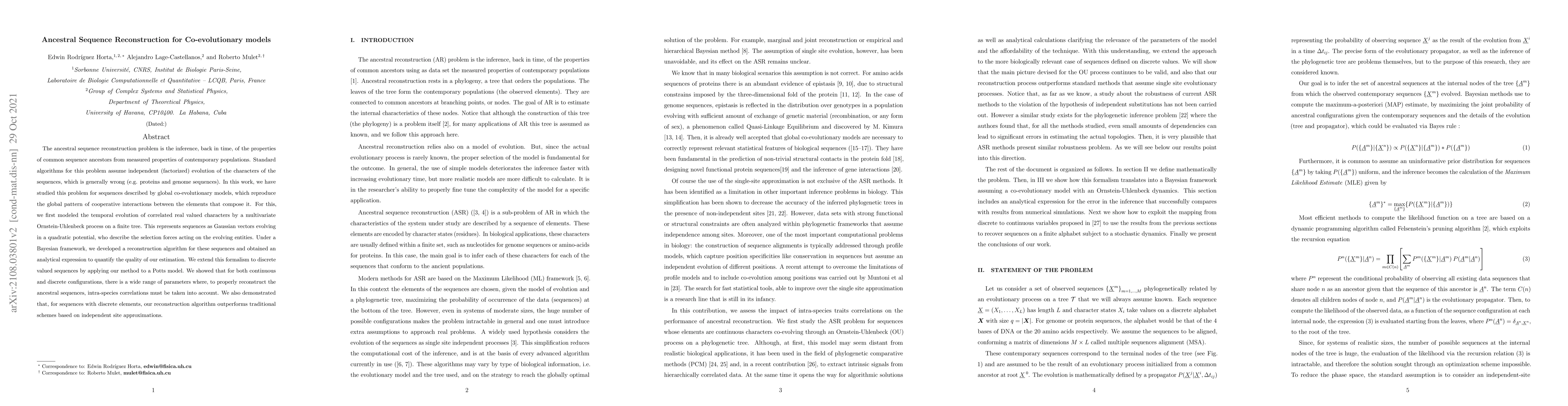 Thumbnail for Ancestral Sequence Reconstruction for Co-evolutionary models