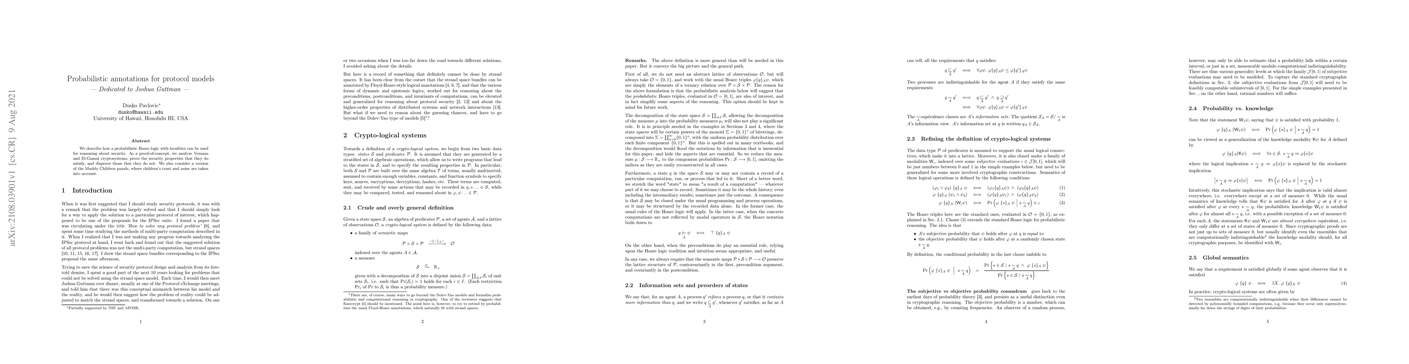 Thumbnail for Probabilistic annotations for protocol models