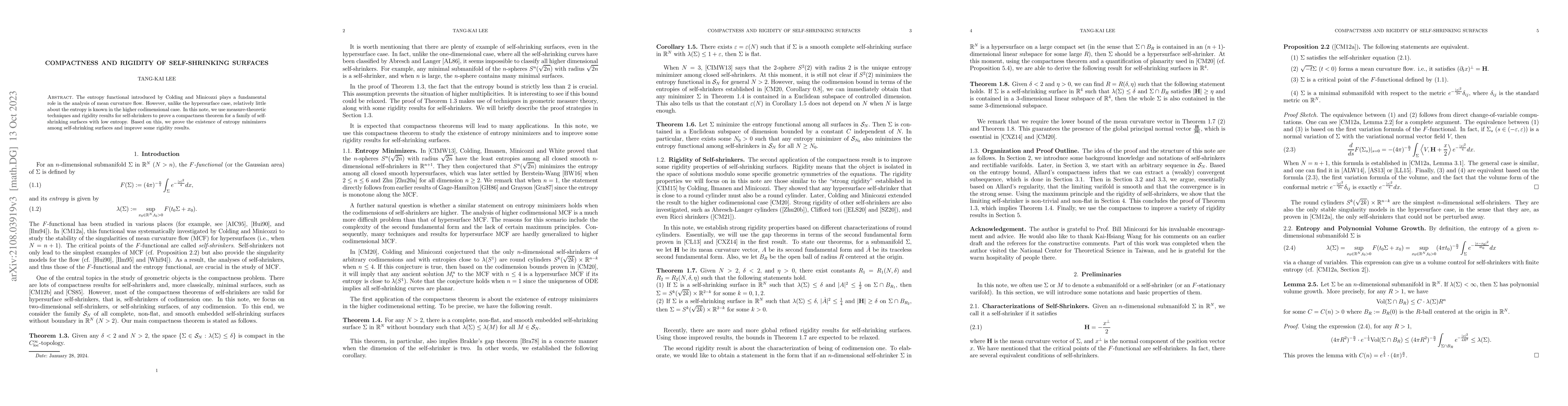 Thumbnail for Compactness and rigidity of self-shrinking surfaces