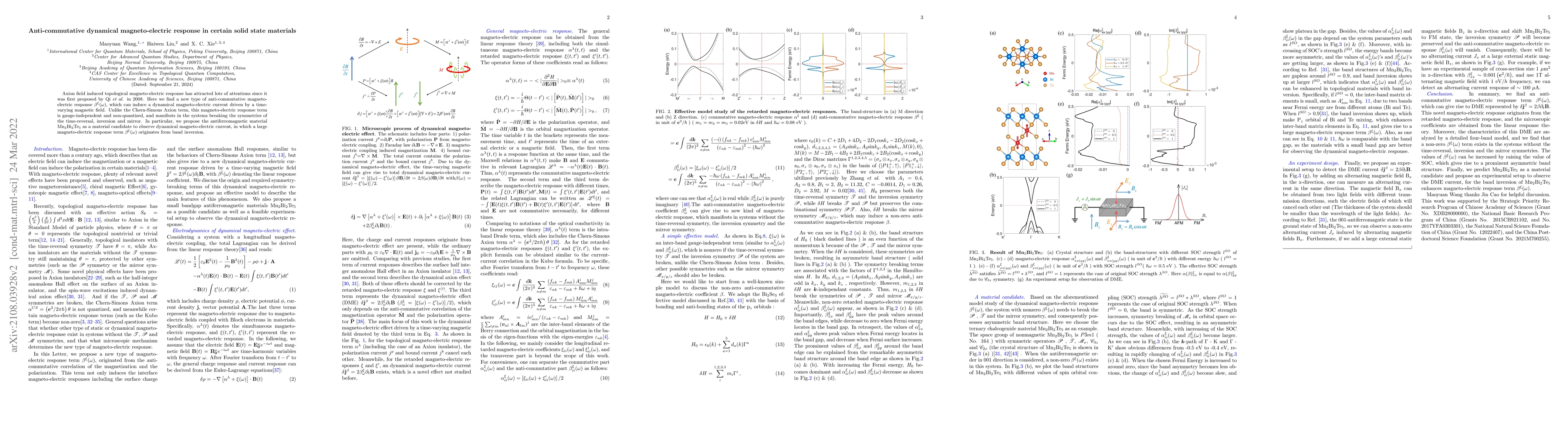 Thumbnail for Anti-commutative dynamical magneto-electric response in certain solid
  state materials