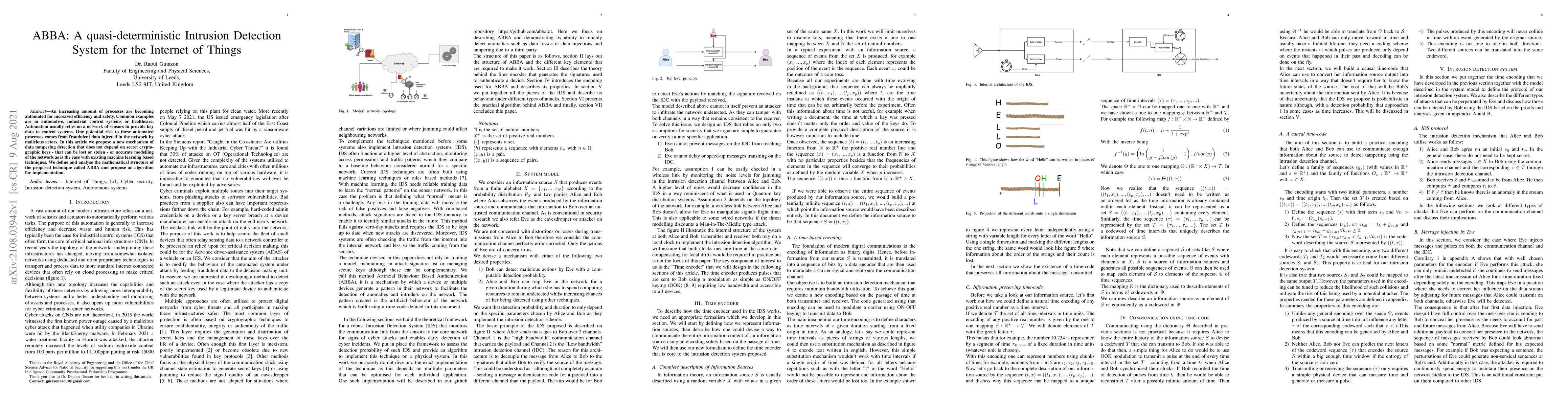 Thumbnail for ABBA: A quasi-deterministic Intrusion Detection System for the Internet
  of Things