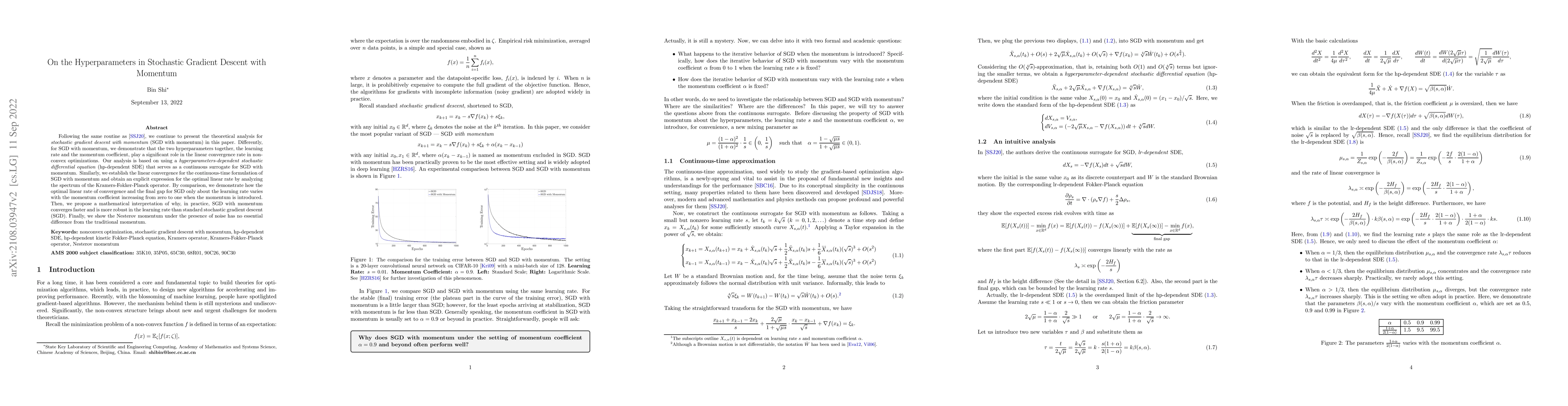 Thumbnail for On the Hyperparameters in Stochastic Gradient Descent with Momentum