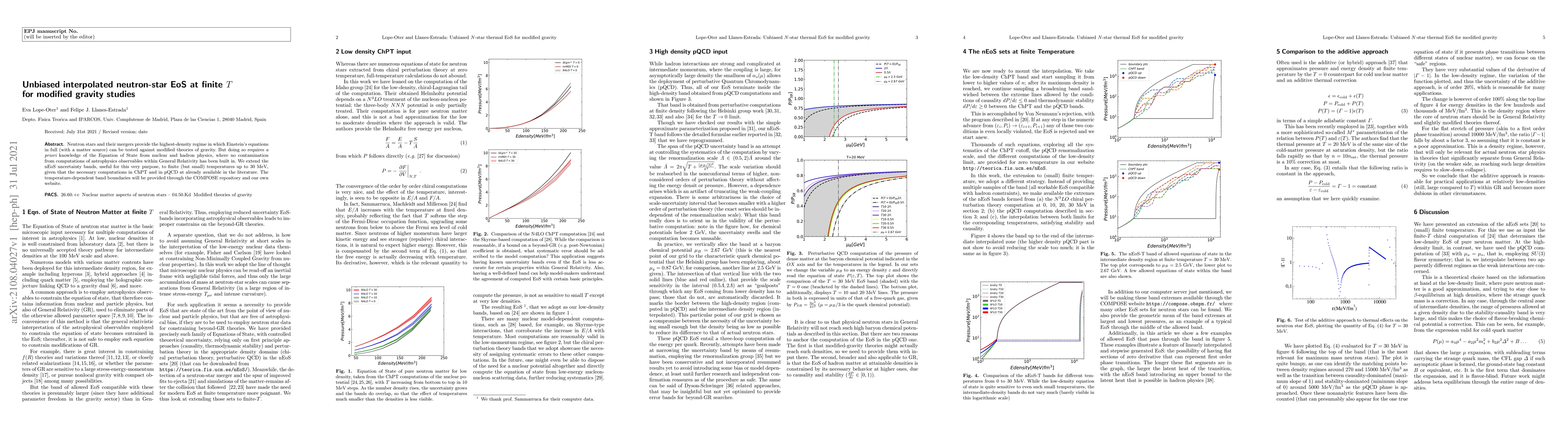 Thumbnail for Unbiased interpolated neutron-star EoS at finite T for modified gravity
  studies