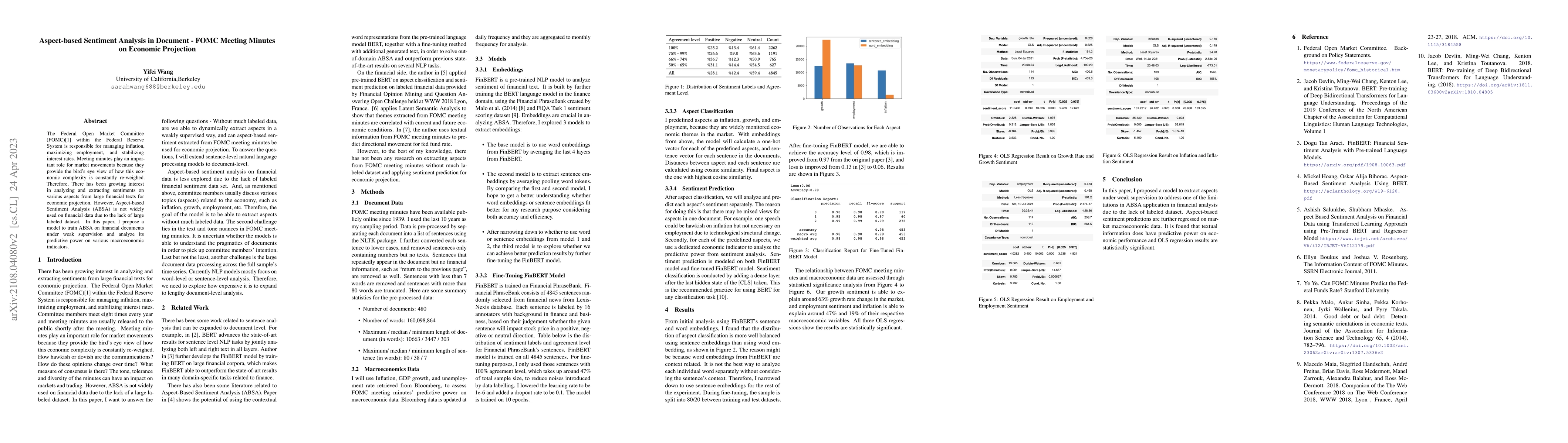 Thumbnail for Aspect-based Sentiment Analysis in Document -- FOMC Meeting Minutes on
  Economic Projection