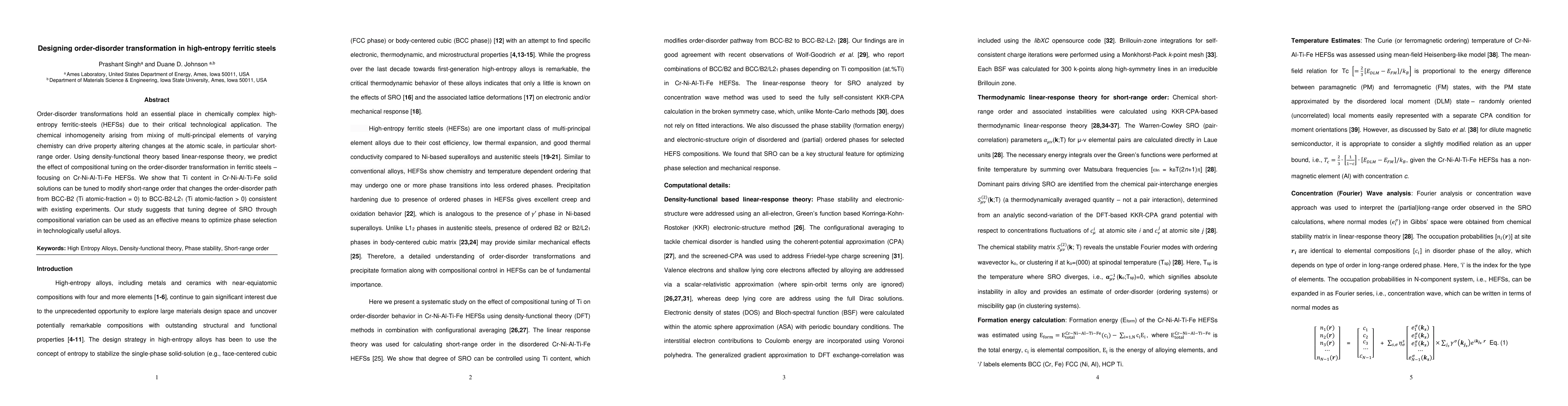 Thumbnail for Designing order-disorder transformation in high-entropy ferritic steels