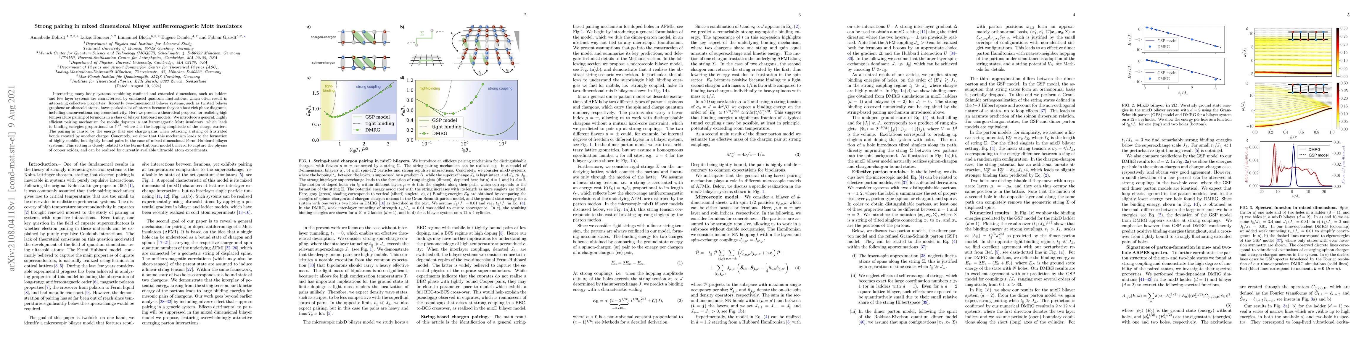 Thumbnail for Strong pairing in mixed dimensional bilayer antiferromagnetic Mott
  insulators