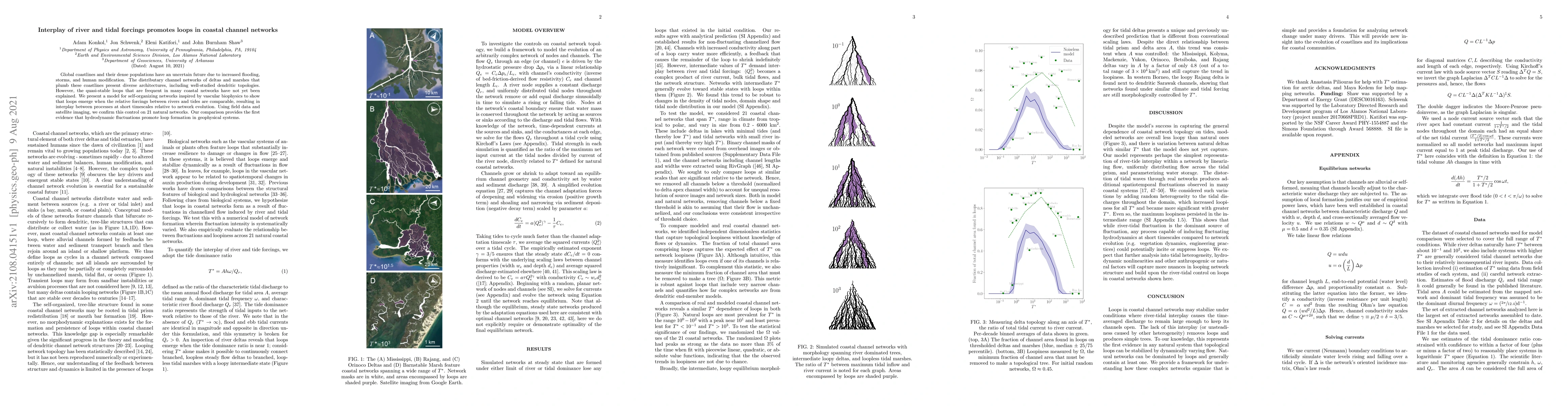 Thumbnail for Interplay of river and tidal forcings promotes loops in coastal channel
  networks