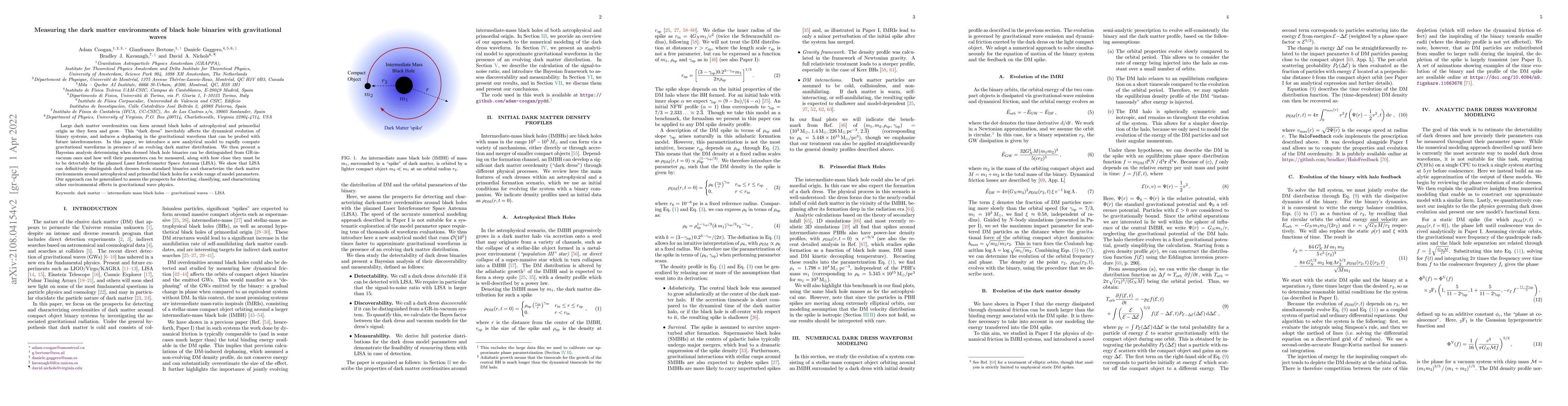 Thumbnail for Measuring the dark matter environments of black hole binaries with
  gravitational waves