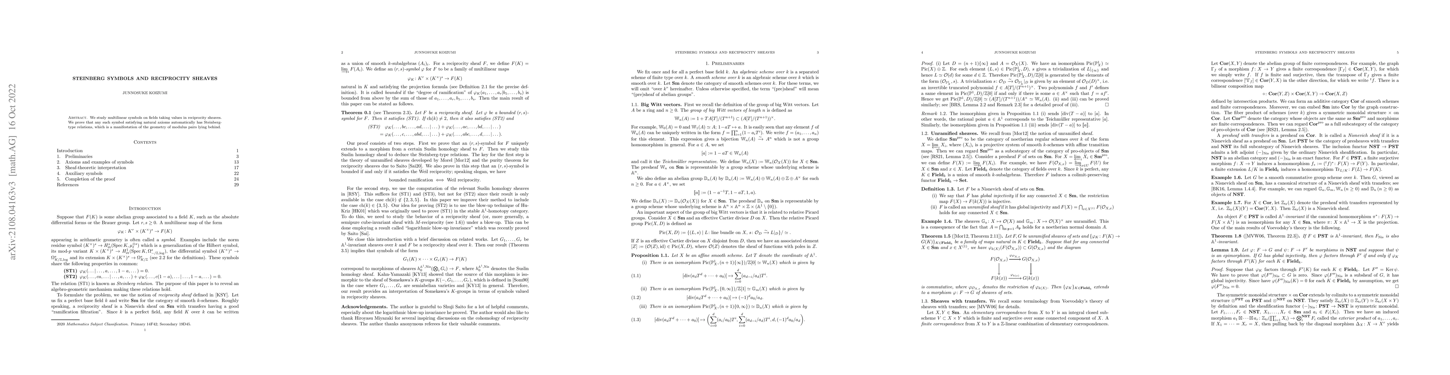 Thumbnail for Steinberg symbols and reciprocity sheaves