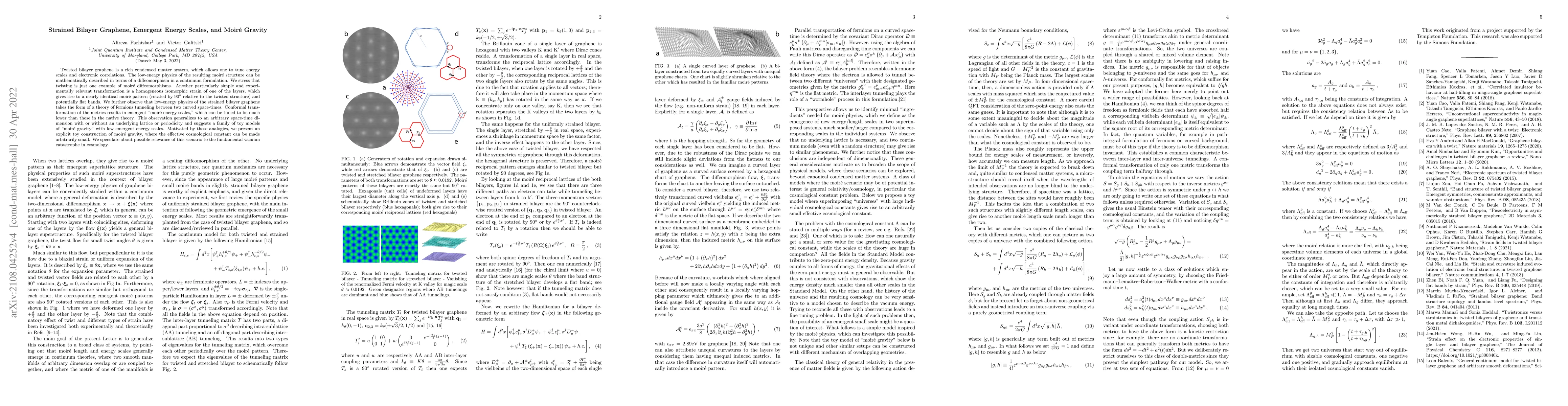 Thumbnail for Strained Bilayer Graphene, Emergent Energy Scales, and Moire Gravity