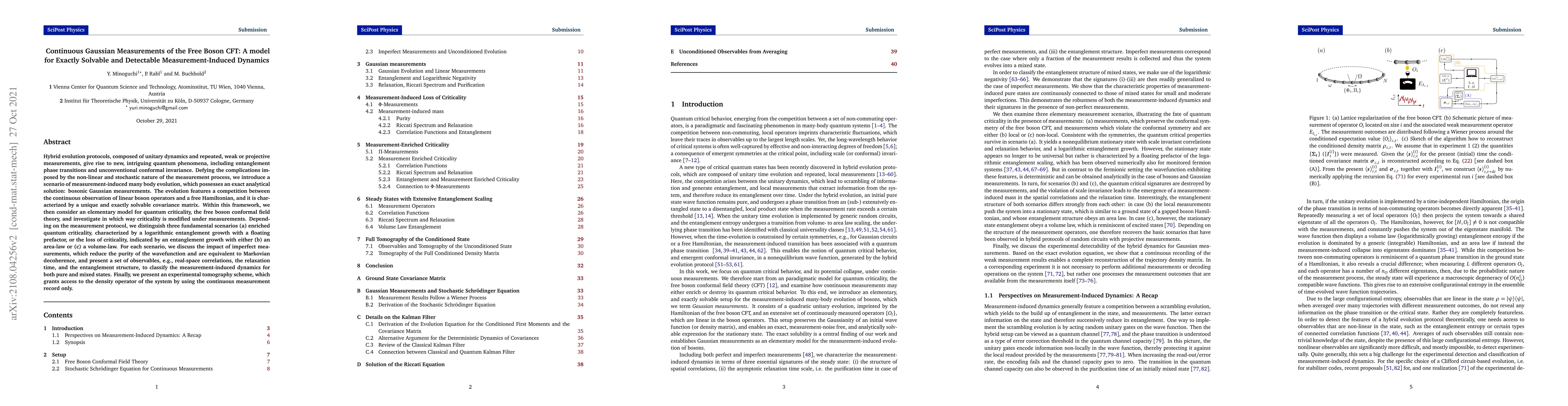Thumbnail for Continuous Gaussian Measurements of the Free Boson CFT: A model for
  Exactly Solvable and Detectable Measurement-Induced Dynamics