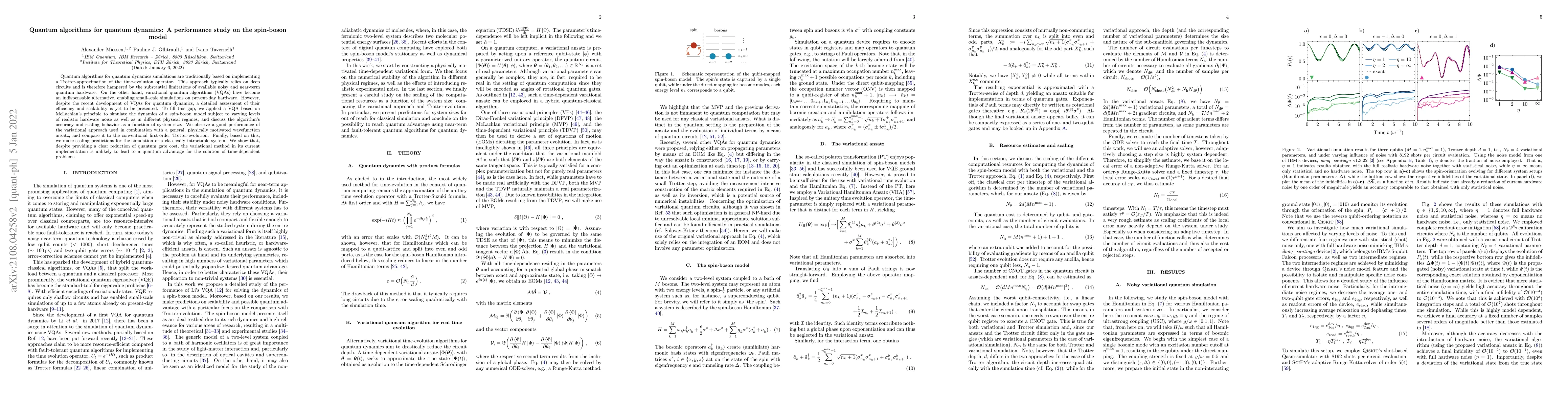 Thumbnail for Quantum algorithms for quantum dynamics: A performance study on the
  spin-boson model