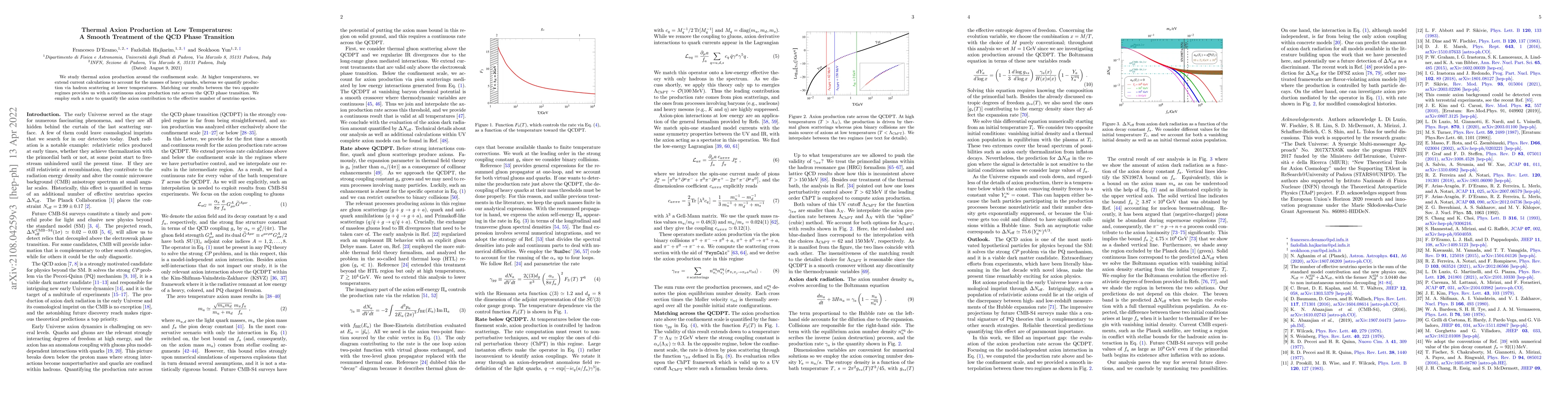 Thumbnail for Thermal axion production at low temperatures: a smooth treatment of the
  QCD phase transition