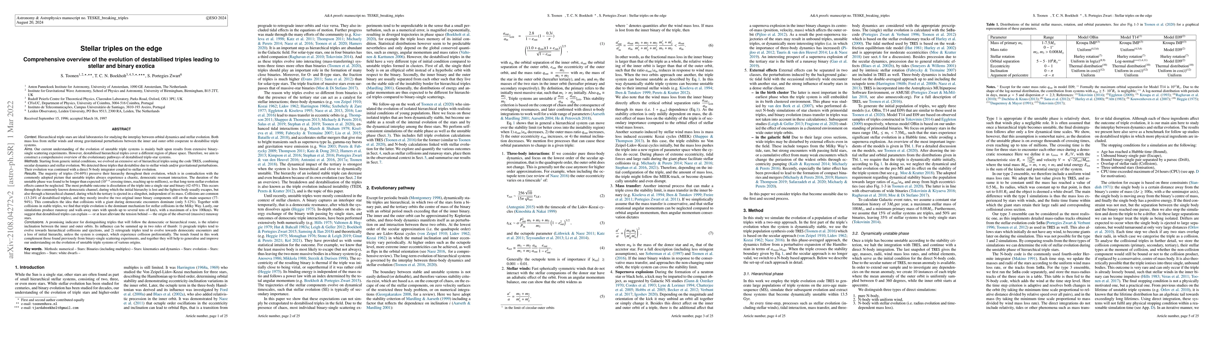 Thumbnail for Stellar triples on the edge; Comprehensive overview of the evolution of
  destabilised triples leading to stellar and binary exotica