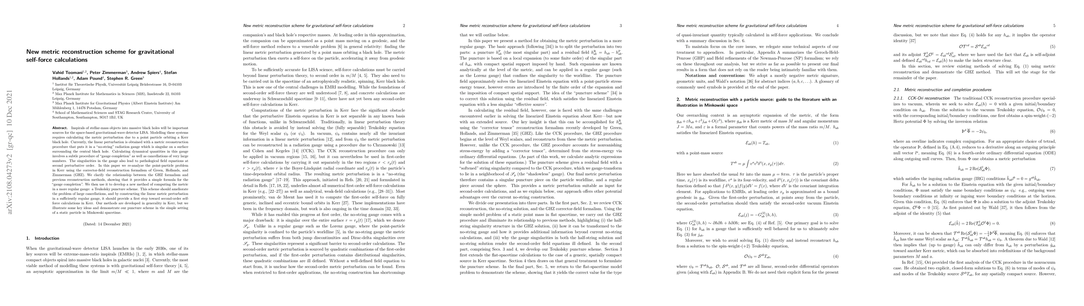 Thumbnail for New metric reconstruction scheme for gravitational self-force
  calculations