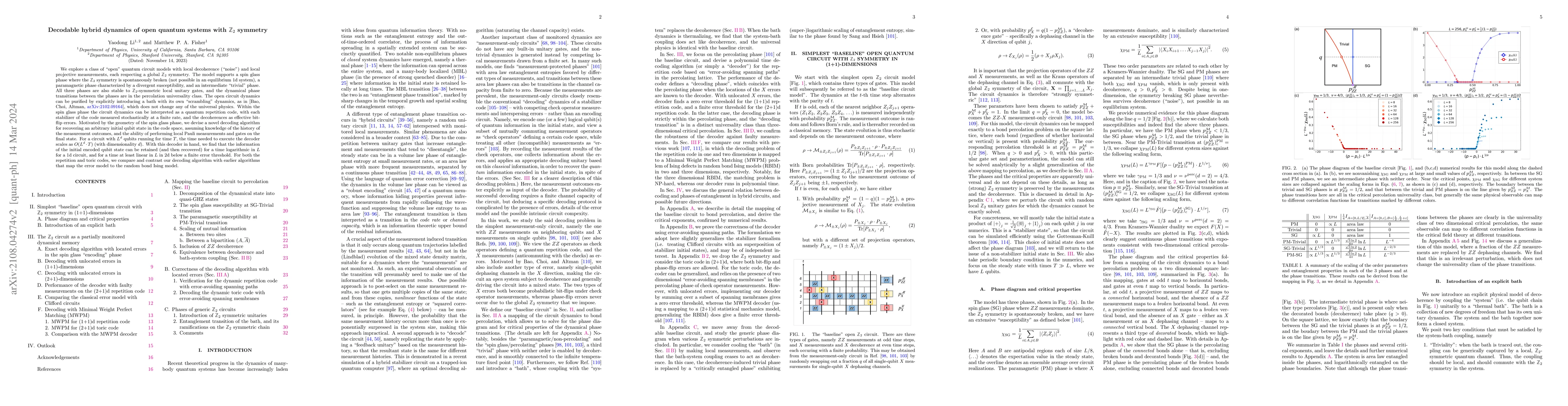Thumbnail for Decodable hybrid dynamics of open quantum systems with Z_2 symmetry