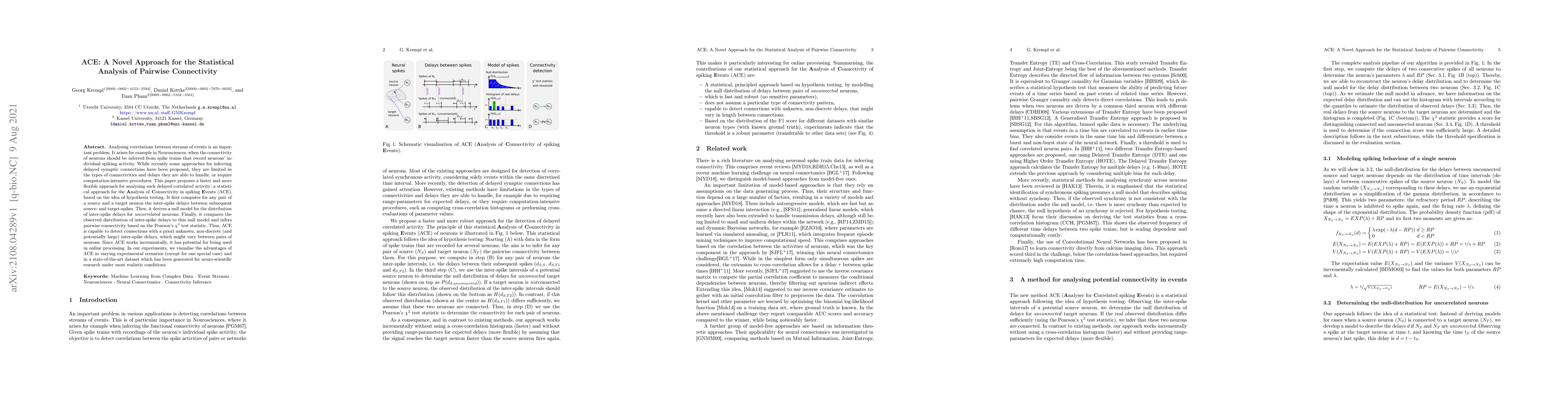 Thumbnail for ACE: A Novel Approach for the Statistical Analysis of Pairwise
  Connectivity