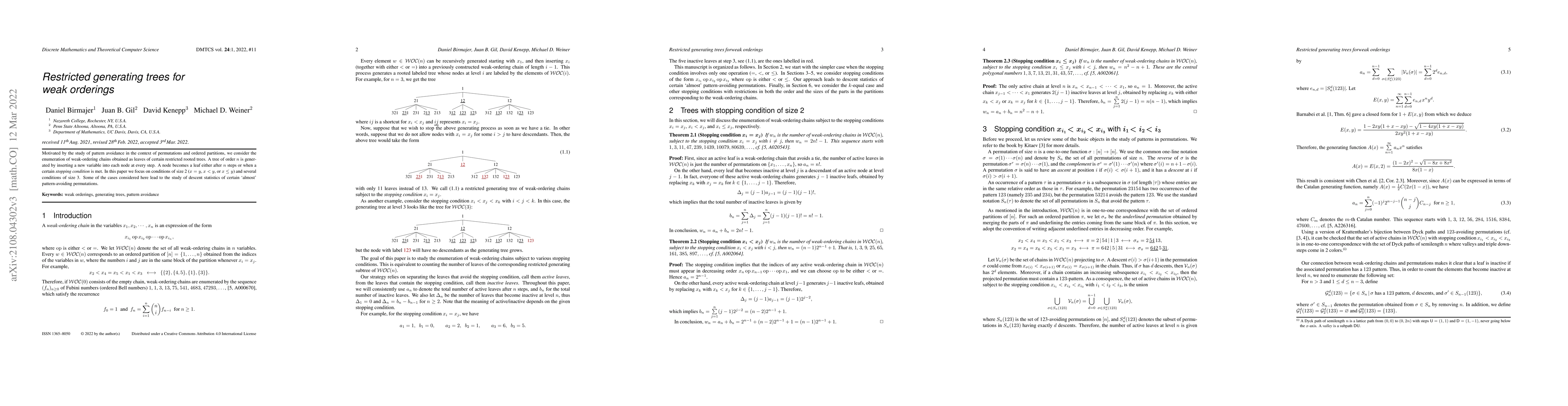 Thumbnail for Restricted generating trees for weak orderings